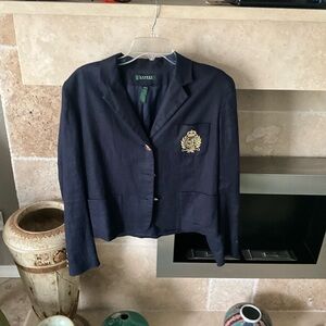 Ralph Lauren Navy Blazer with Gold Emblem